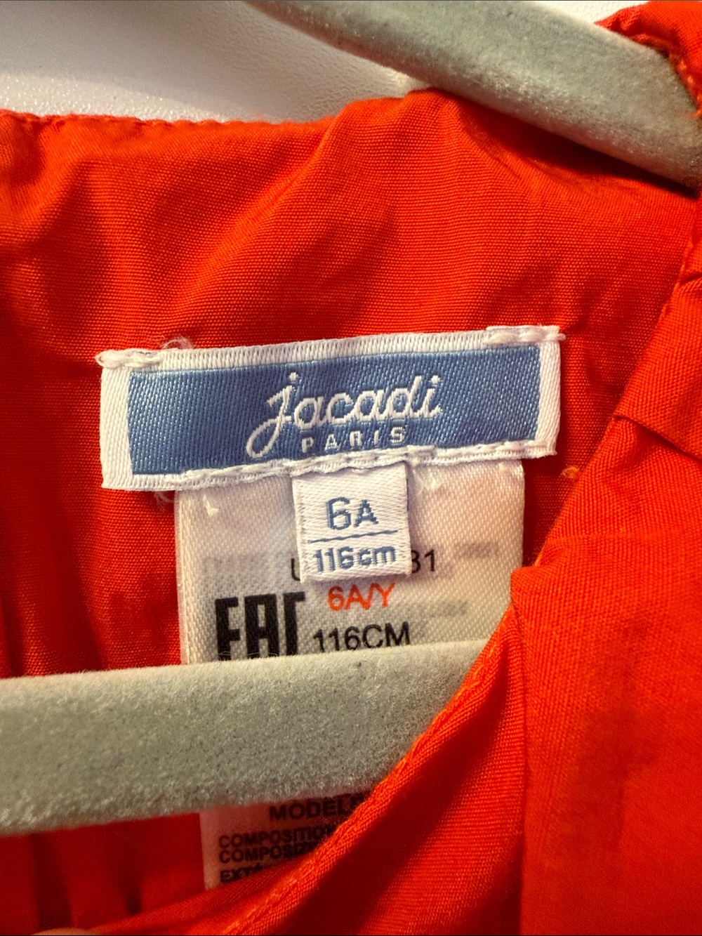 Jacadi Red Ruffle Shoulder Dress - Picture 4 of 4